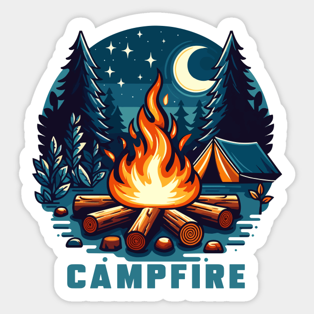 Campfire Sticker by Mpd Art